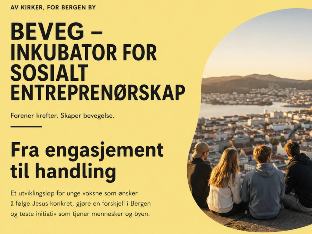 Flyer forside på Beveg Bergen inkubator